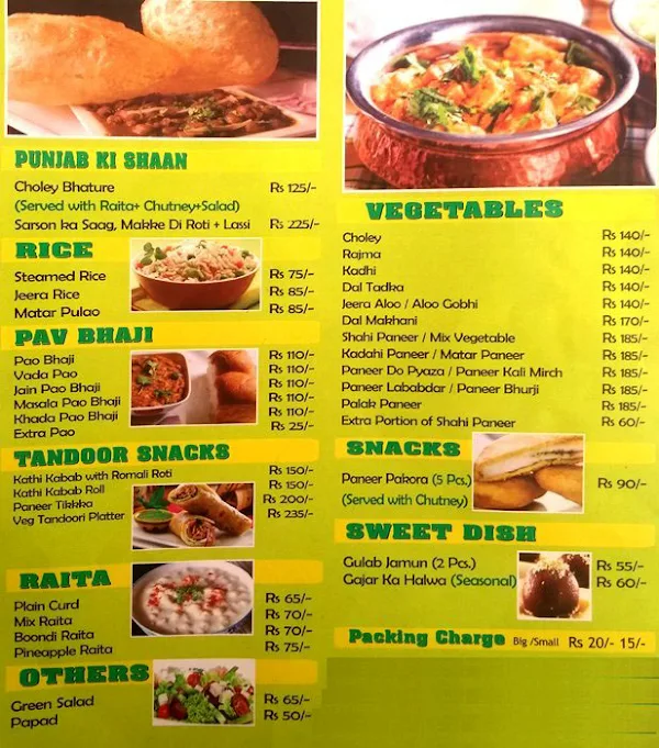 Amritsari Express menu 