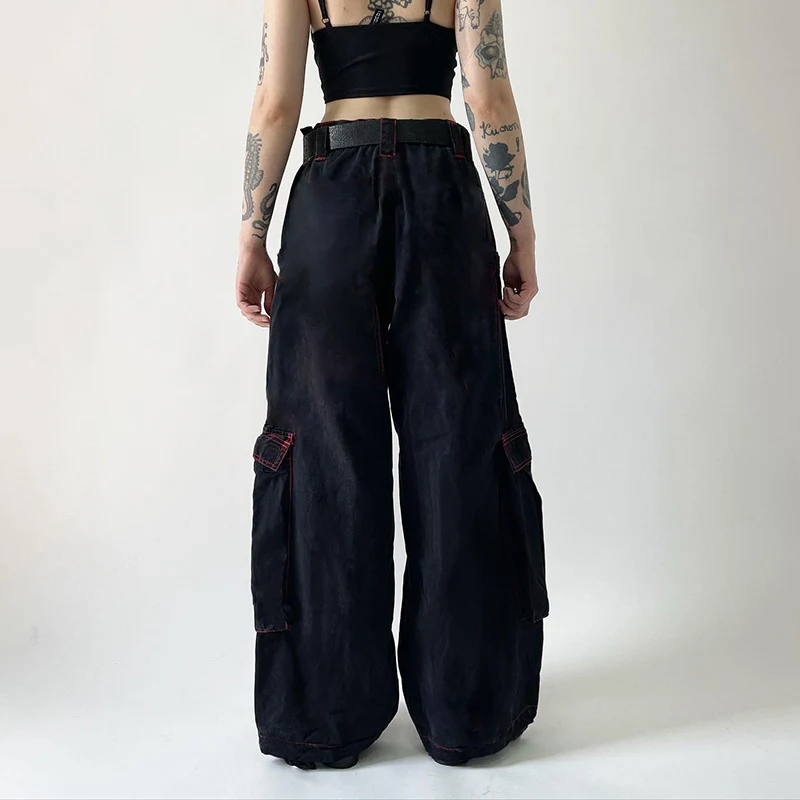 Ženske farmerke Dark Style Punk Heavy Industry Metal Ribbon. Istaknite se sa ovim jedinstvenim, izdržljivim farmerkama, savršenim za hrabar stil.