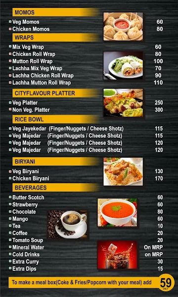 City Flavour menu 