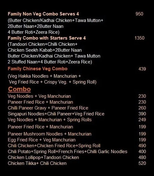 Chicken Hot menu 