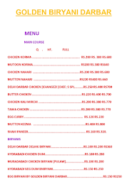 Golden Biryani Wale menu 1