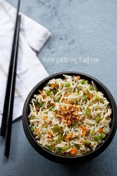 Veg Burnt Garlic Fried Rice