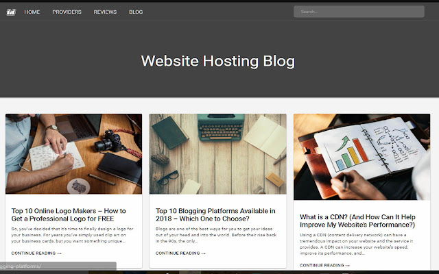 Website Hosting Blog chrome extension