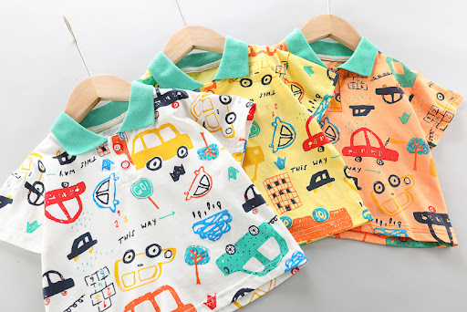 Title 13, Boys And Girls Car Pattern Two-piece Summer Cas...