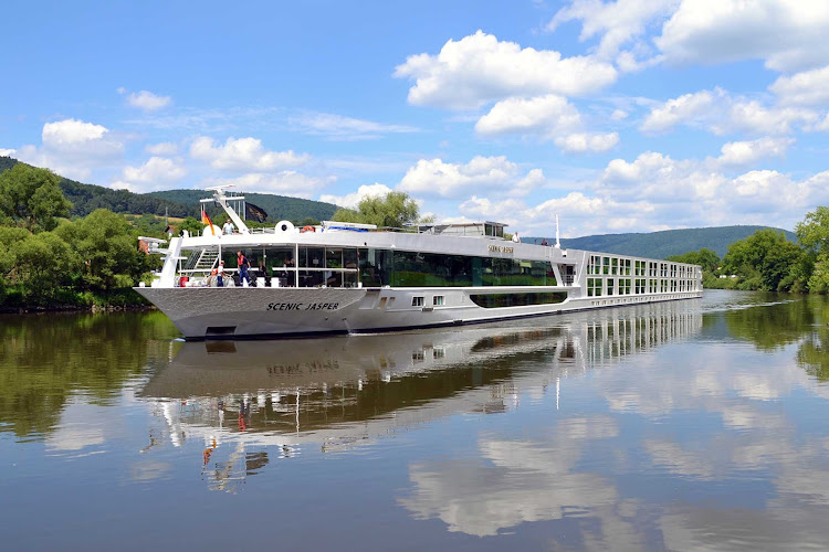 Scenic Jasper sailing on the Danube River. 