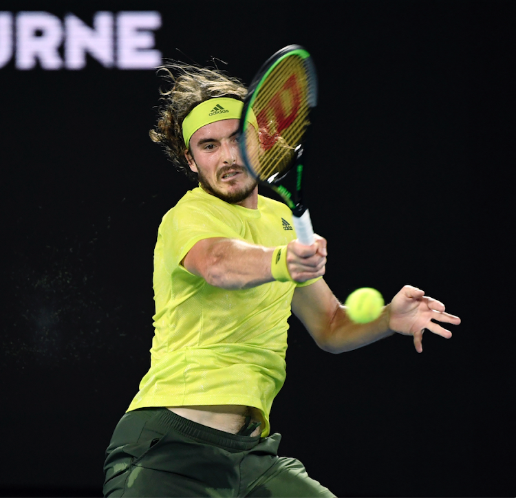 Greece's Stefanos Tsitsipas in action during his quarter final match against Spain's Rafael Nadal