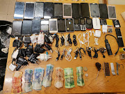 Some of the contraband items confiscated during the operation.