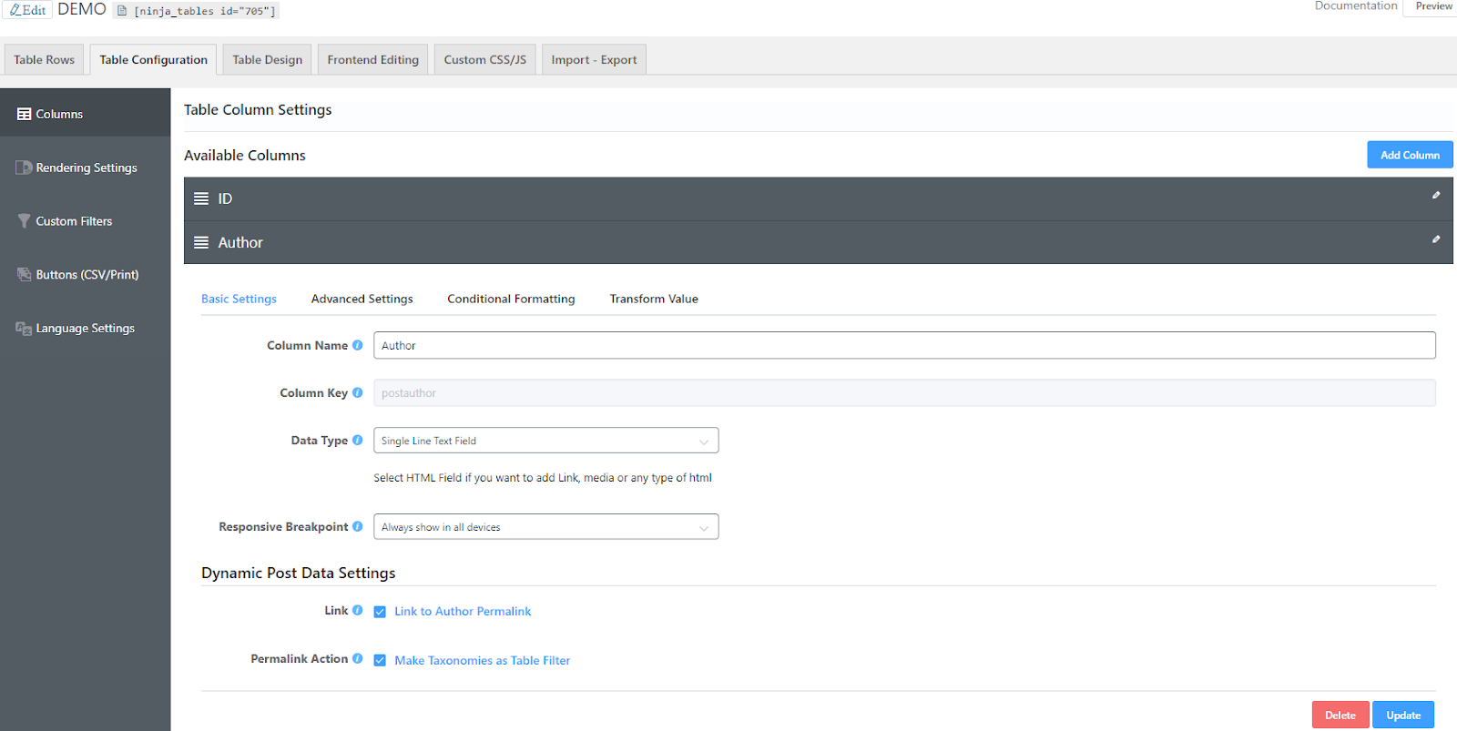 how to make data tables responsive