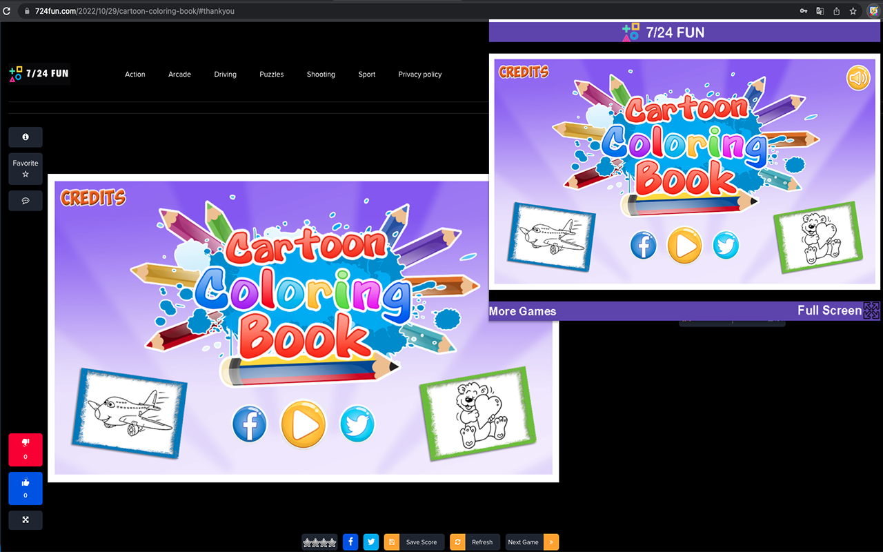 Cartoon Coloring Book Game - HTML5 Game Preview image 1