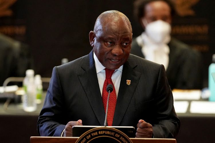 President Cyril Ramaphosa delivers the state of the nation address in Parliament, Cape Town, on February 11 2022. Picture: REUTERS/NIC BOTHMAN