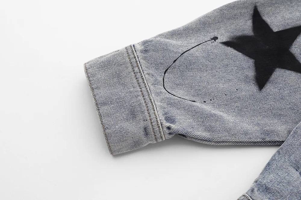 Title 11, Giacca di jeans con motivo a stella a cinque pu...