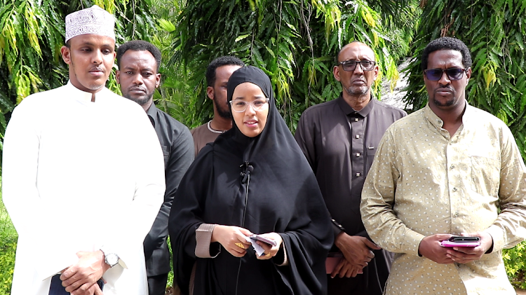 ODM Nominated MP Umulkheir Harun speaking to the press.