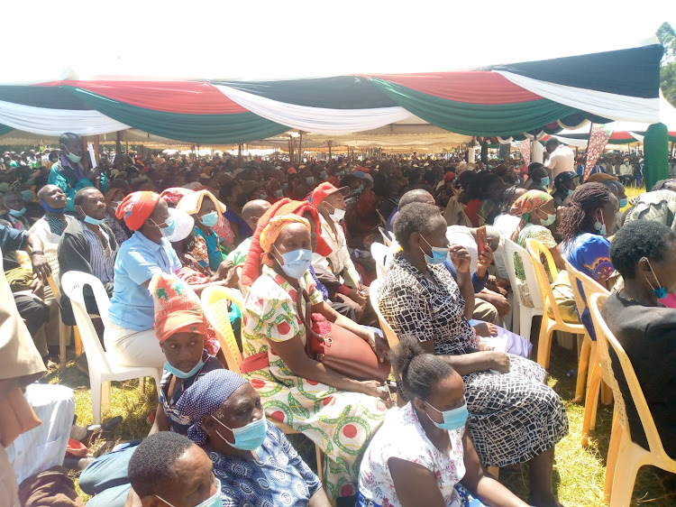 Farmers present during the event at Kairuri on Friday January 28,2022