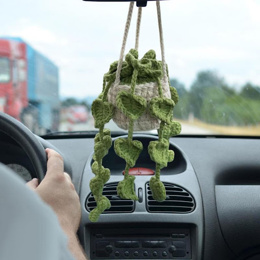 Title 2, Car Plant Decoration Knitting Wool, add a touch...