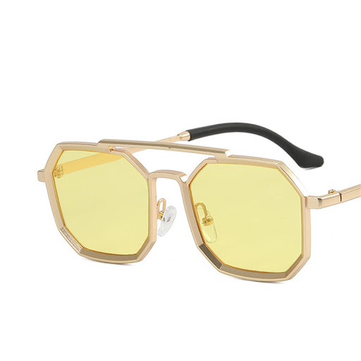 Title 7, Ins Retro Polygonal Double Bridge Sunglasses. E...