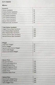 S.P. FOODS menu 1