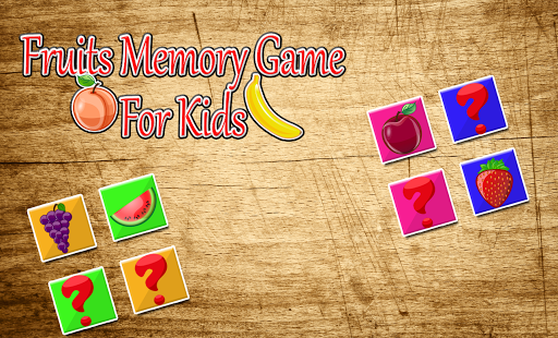 Fruit Memory Game for Kids