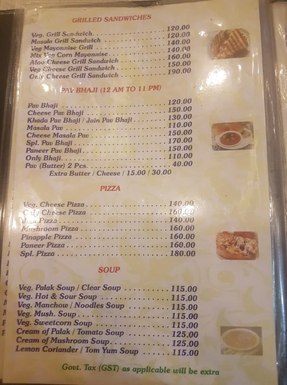 ShriSai Veg Garden menu 