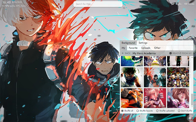 My Hero Academia New Tab Theme