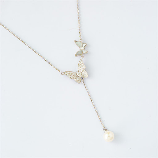 Title 8, S925 Sterling Silver Bow Necklace for Women. Li...