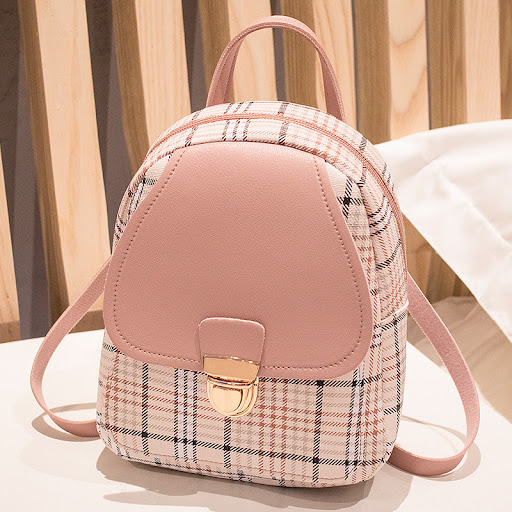 Title 13, Ladies Check Lock Small Backpack One Shoulder D...