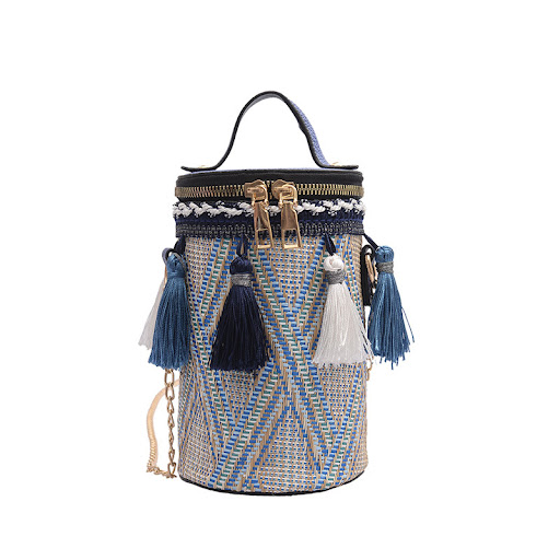 Title 8, Chain Ethnic Style Portable Straw Shoulder Bag ...