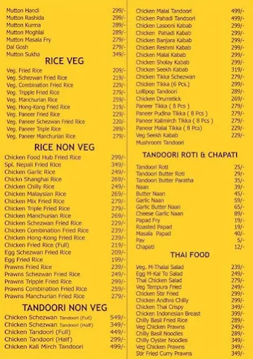 Foodhub menu 