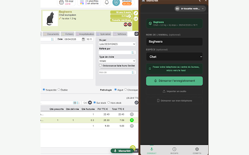 MemoVet — Comptes-rendus vétérinaires screenshot 1