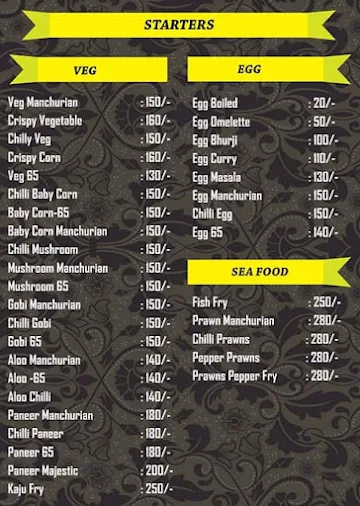 Mirchi Maharaj menu 