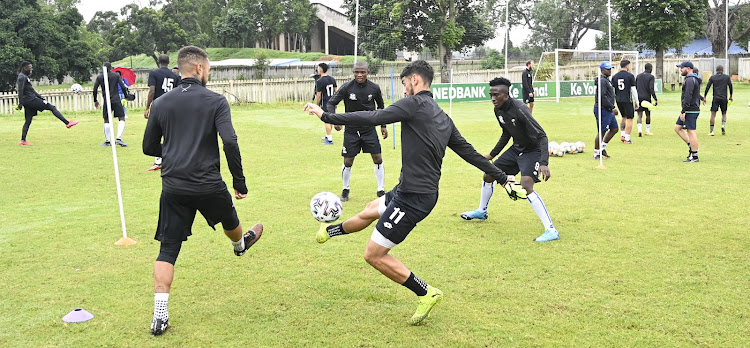 Maritzburg United players during training at their Pietermaritzburg base on February 19 2020.