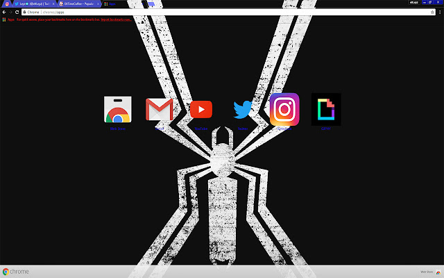 Huge White Venom symbol on a Black Background chrome extension