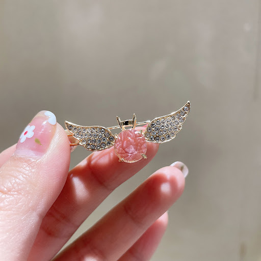 Title 2, Angel Wings Hairpin Crystal Girl Ins Bangs Clip...