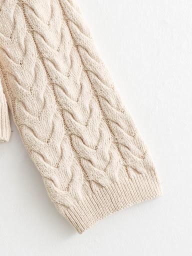 Title 7, Cable-knit Sweater Round Neck Pullover Loose