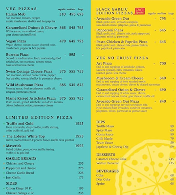 Slyce Pizza menu 