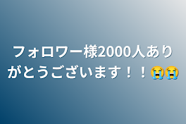 フォロワー様2000人ありがとうございます！！😭😭