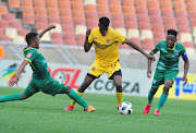 Phathutshedzo Nange of Black Leopards and Goodman Mosele of Baroka FC during the Absa Premiership match between Baroka FC and Black Leopards at Peter Mokaba Stadium on January 06, 2019 in Polokwane, South Africa. 