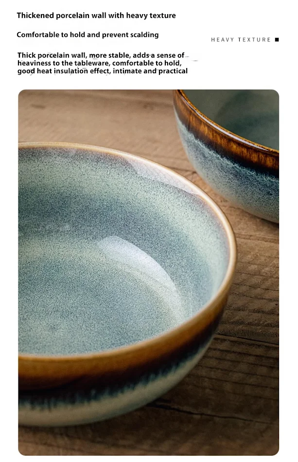 Bol à nouilles 65 pouces Céramique Rétro Savourez vos nouilles avec style. Grand bol, design vintage idéal pour soupes et plats asiatiques.