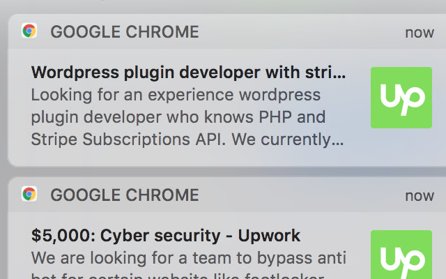 Upwork Feed Desktop Notifications