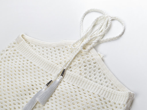 Title 3, Womens hollow-out sleeveless knitted top with ...