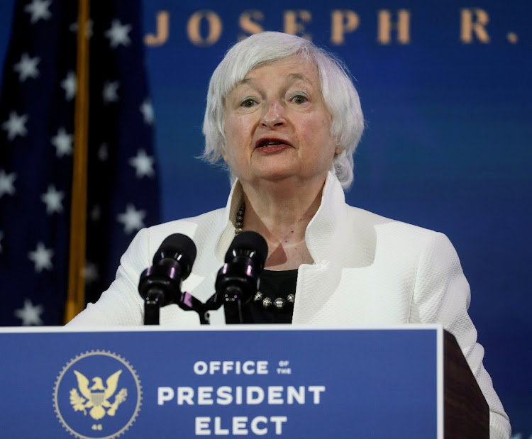 Janet Yellen, US President-elect Joe Biden's nominee to be treasury secretary, speaks as Biden announces nominees and appointees to serve on his economic policy team at his transition headquarters in Wilmington, Delaware, US, December 1, 2020.