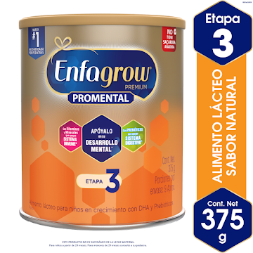  Alimento Lácteo Enfagrow Promental Natural Etapa 3 Lata x 375 gr  