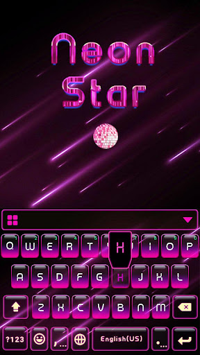 Neon Star Emoji Keyboard Theme