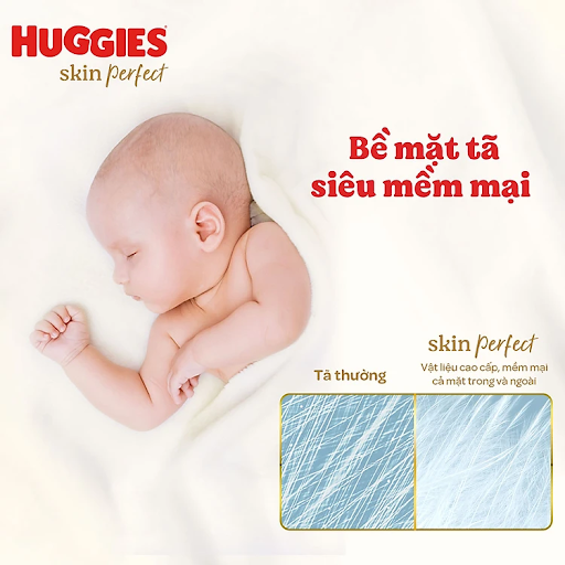 Tã-bỉm dán sơ sinh Huggies Skin Perfect S 80+2 miếng (5-8kg)