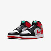 air jordan 1 mid se gs white / black / rome green / university red