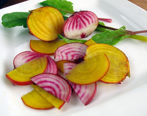 Chioggia and Golden Globe beetroot.