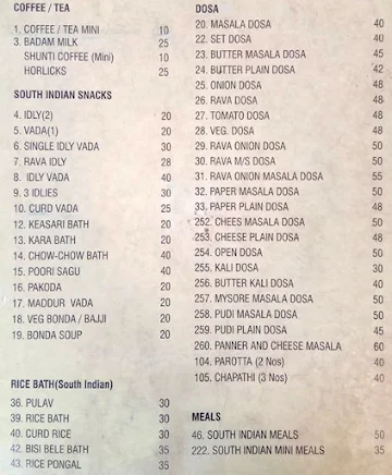 Brindavan Veg menu 