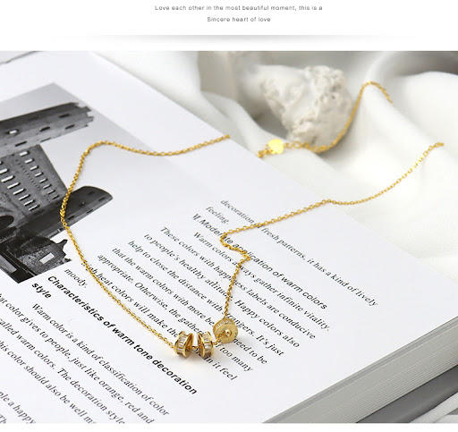 Title 4, Simple Design 925 Geometric Ring Necklace, a st...