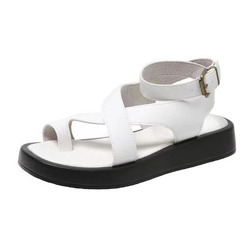 Title 4, Toe Covering Polyurethane Platform Casual Roman...