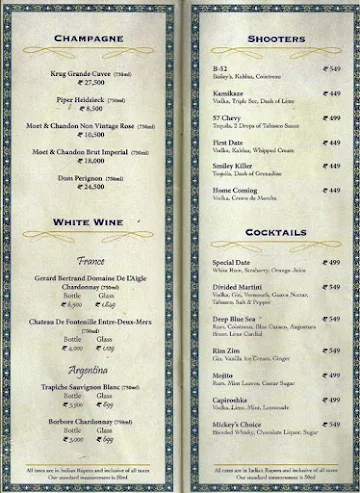 Shebestan - Sterlings MAC Hotel menu 
