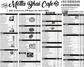 Motta Bhai Cafe menu 